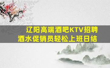 辽阳高端酒吧KTV招聘酒水促销员轻松上班日结